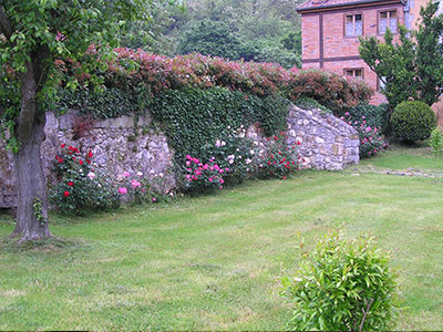 Gardens of the country cottage La Villa de Palacios in Cantabria (Spain)