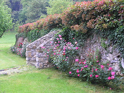 Gardens of the country cottage La Villa de Palacios in Cantabria (Spain)