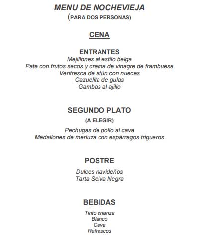 Menú de Nochevieja en Casa Rural en el Valle de Aras